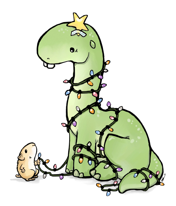 UrsulaVernon_xmastreedino